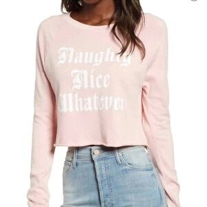 Wildfox Naughty Nice Whatever Crop Sweatshirt